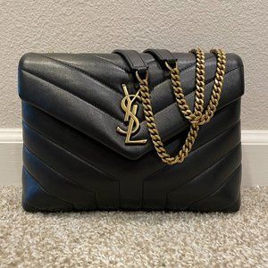 LOULOU SMALL CHAIN BAG IN MATELASSÉ "Y" LEATHER - BLACK